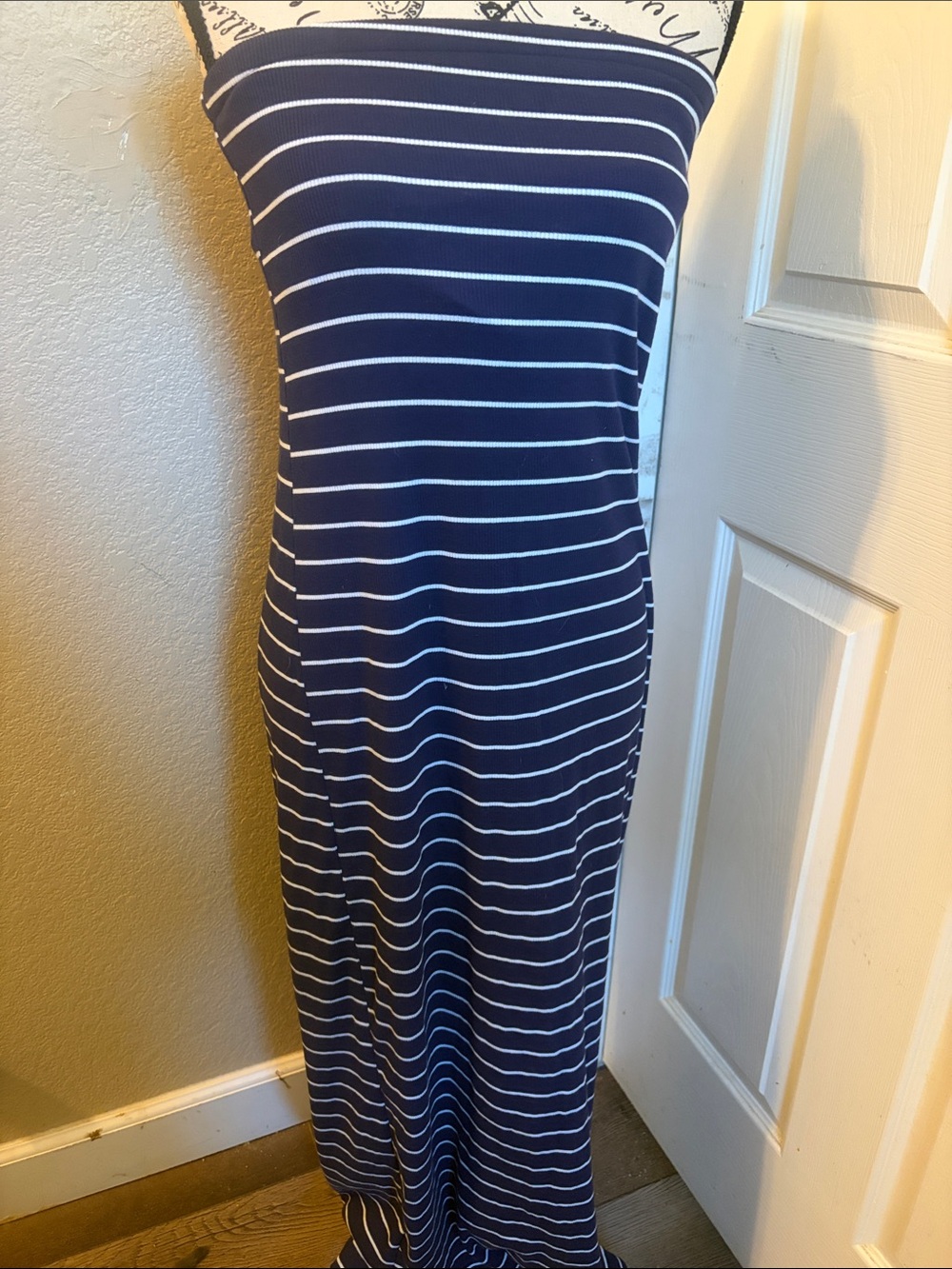 a new day Navy and White Strapless Maxi Dress